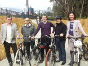 Waitemata Local Board at the opening of Grafton Gully Cycleway