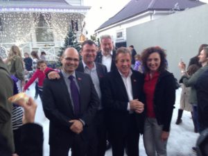Waitemata Local Board members Vernon Tava, Shale Chambers, Greg Moyle and Pippa Coom with Cr Mike Lee