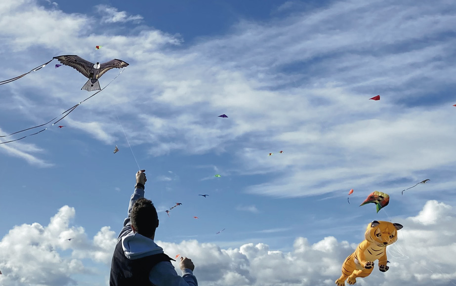 Flying kites for Matariki