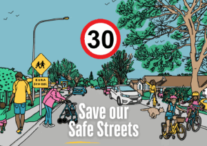 A drawing of a safe street